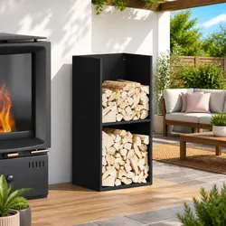 Firewood Rack for Practical Indoor Use, 40x30x80 cm Black