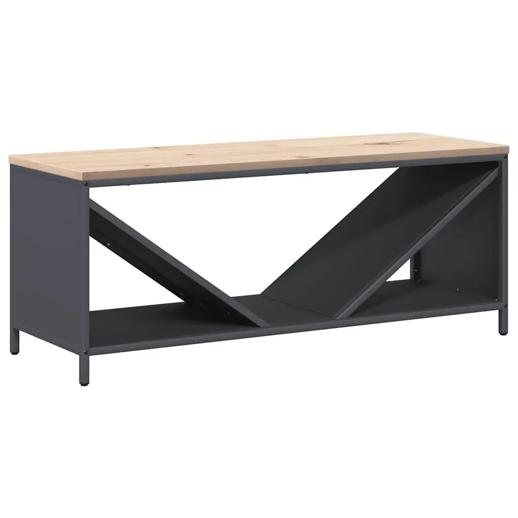Log Rack Firewood Storage Holder Cold-Rolled Steel 100.5 x 35.5 x 40 cm Anthracite with Wooden Top