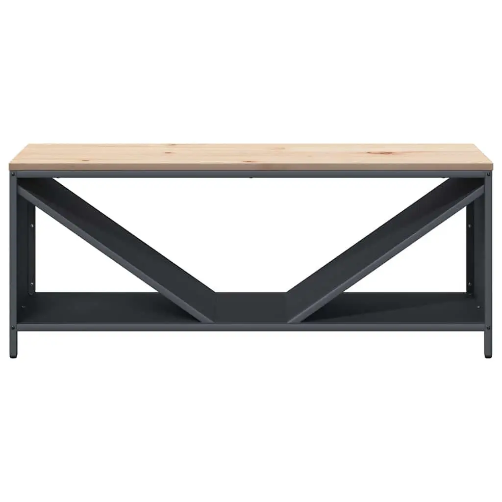 Log Rack Firewood Storage Holder Cold-Rolled Steel 100.5 x 35.5 x 40 cm Anthracite with Wooden Top