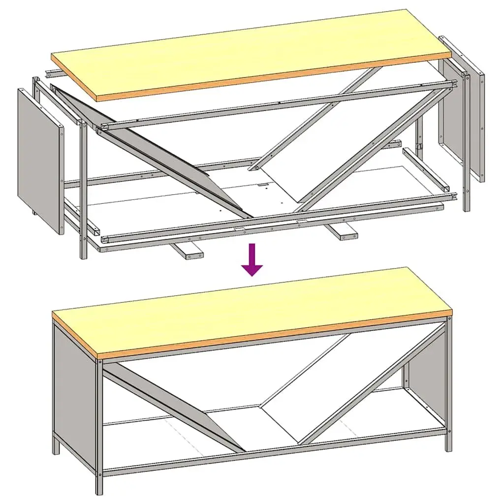 Log Rack Firewood Storage Holder Cold-Rolled Steel 100.5 x 35.5 x 40 cm Anthracite with Wooden Top