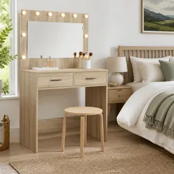 Practical Dressing Table for Everyday Use with LED Lighting