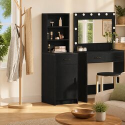 Versatile Black Oak Highboard for Home Storage Solutions