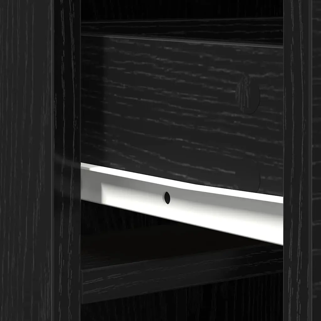 Modern Highboard Storage Cabinet Black Oak Engineered Wood Buffet Sideboard 40cm