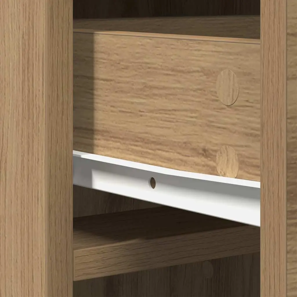 Highboard Storage Cabinet Brown Engineered Wood Dining Room Sideboard