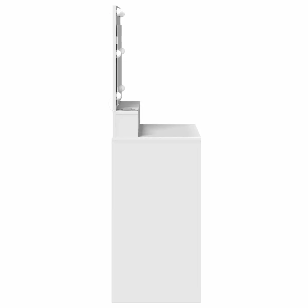 Dressing Table Engineered Wood 78.5 x 41 x 135 cm White with Integrated Mirror and LED Lights