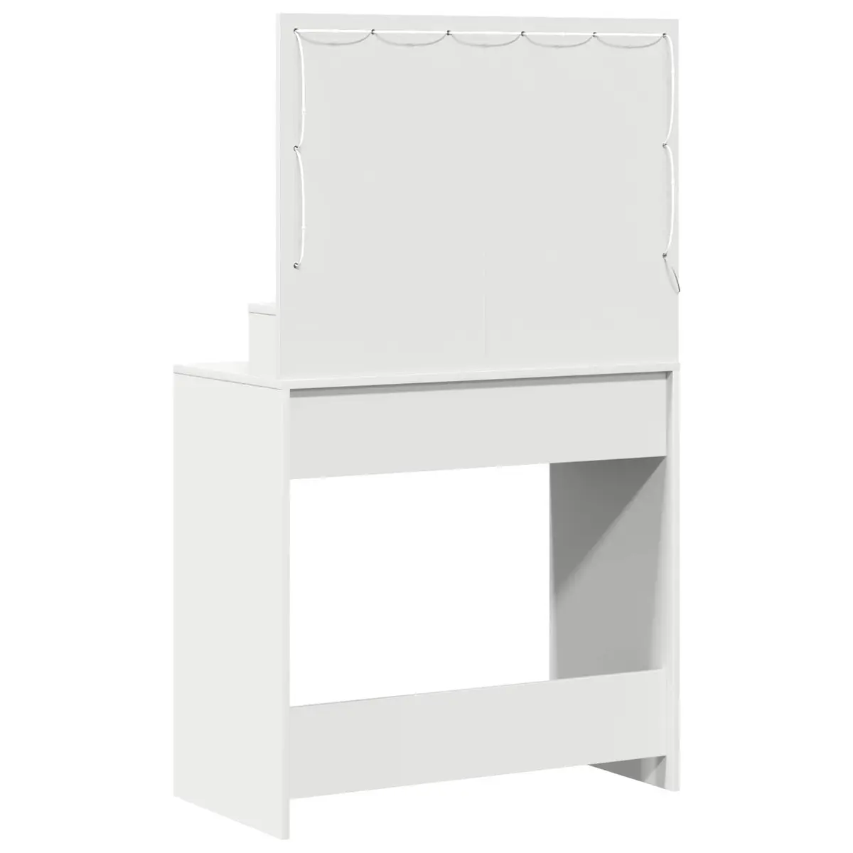 Dressing Table Engineered Wood 78.5 x 41 x 135 cm White with Integrated Mirror and LED Lights