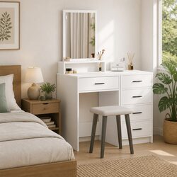 Versatile White Dressing Table for Everyday Use