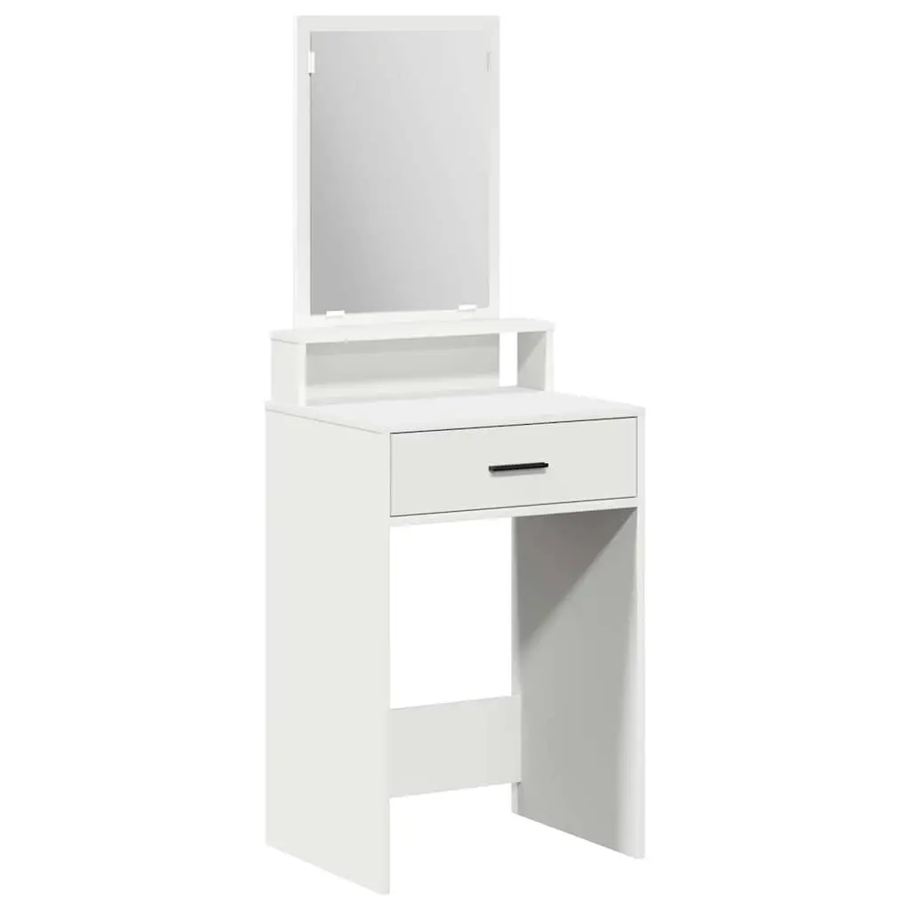 White Dressing Table Bedroom Vanity Unit with Mirror and Drawers Storage