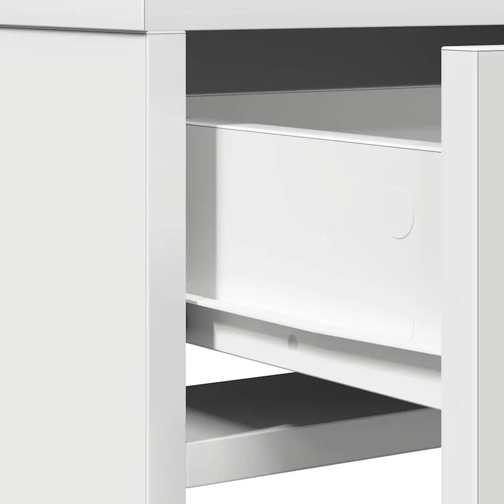 White Dressing Table Bedroom Vanity Unit with Mirror and Drawers Storage