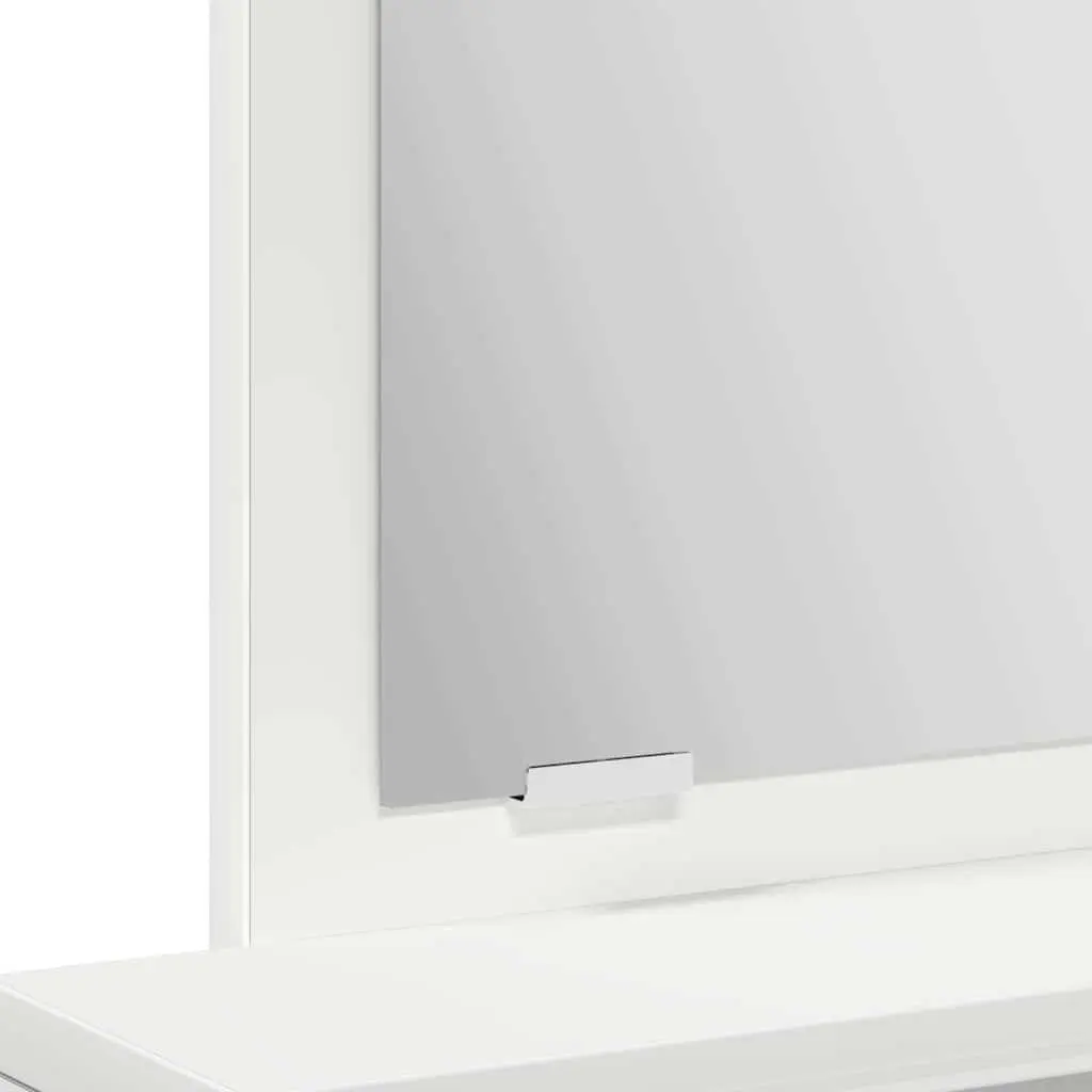 White Dressing Table Bedroom Vanity Unit with Mirror and Drawers Storage
