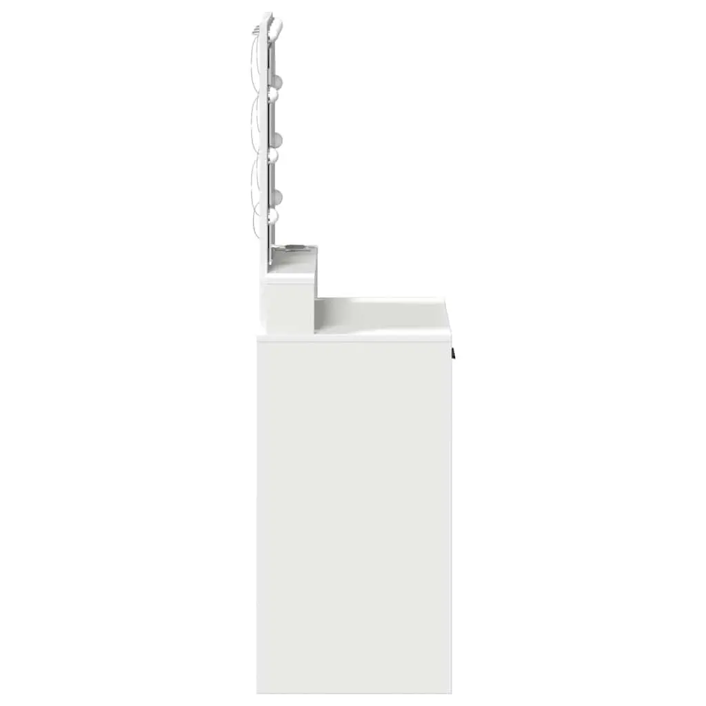 White Dressing Table Bedroom Vanity Mirror LED Lights USB Drawer Storage