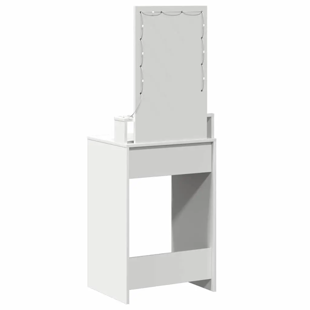 White Dressing Table Bedroom Vanity Mirror LED Lights USB Drawer Storage