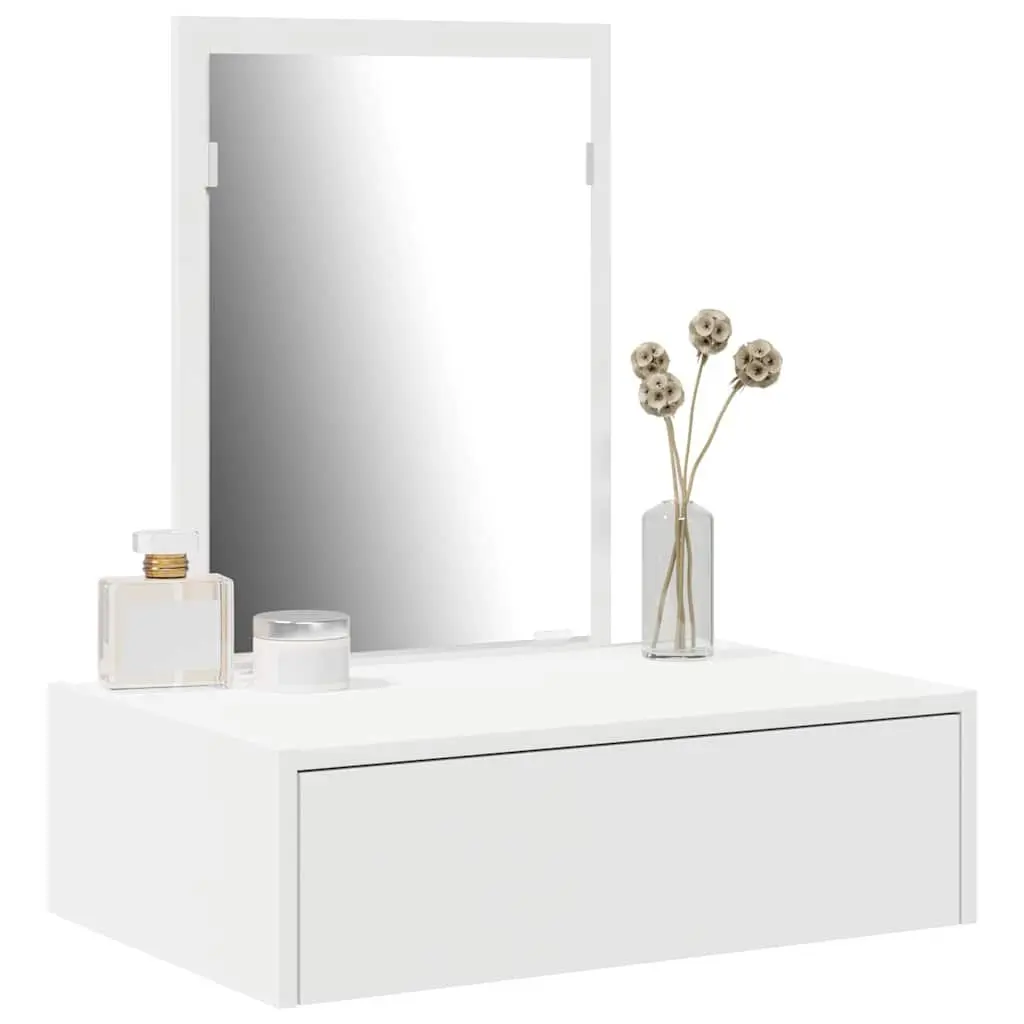White Dressing Table Bedroom Vanity Unit Modern Design Engineered Wood Storage