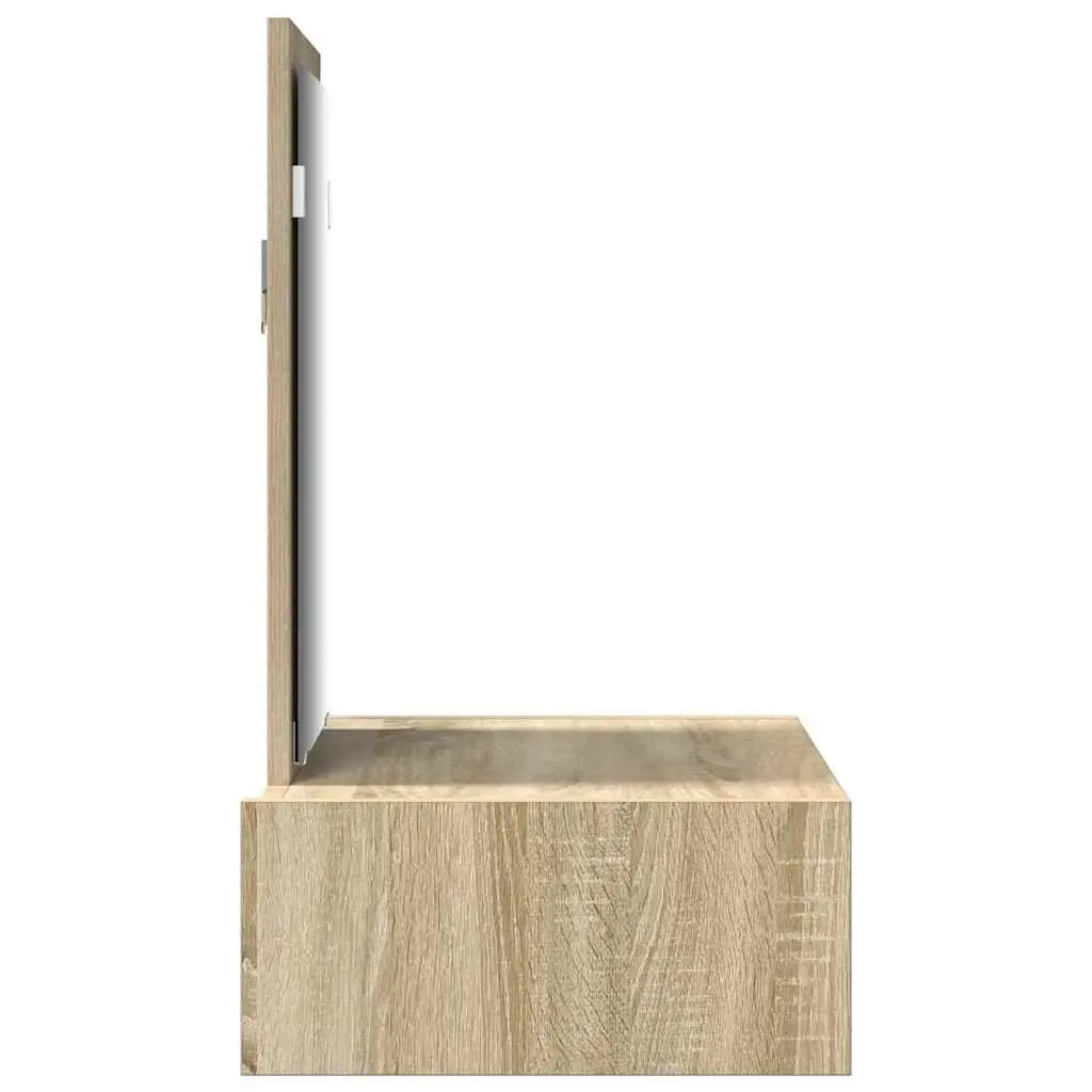 Dressing Table Engineered Wood Brown with Integrated Mirror and Drawers