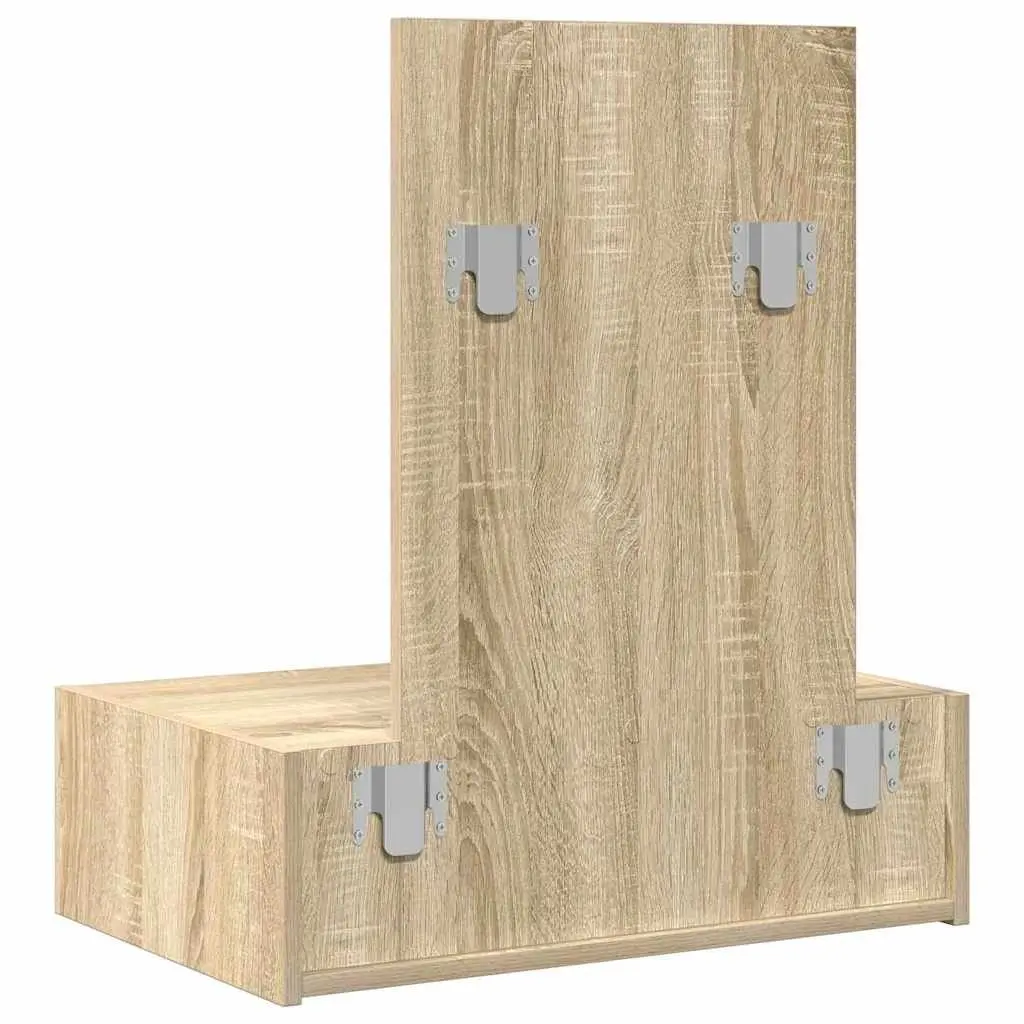 Dressing Table Engineered Wood Brown with Integrated Mirror and Drawers