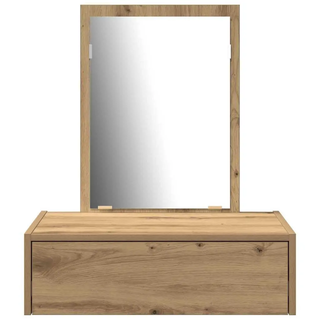 Brown Dressing Table with Integrated Mirror