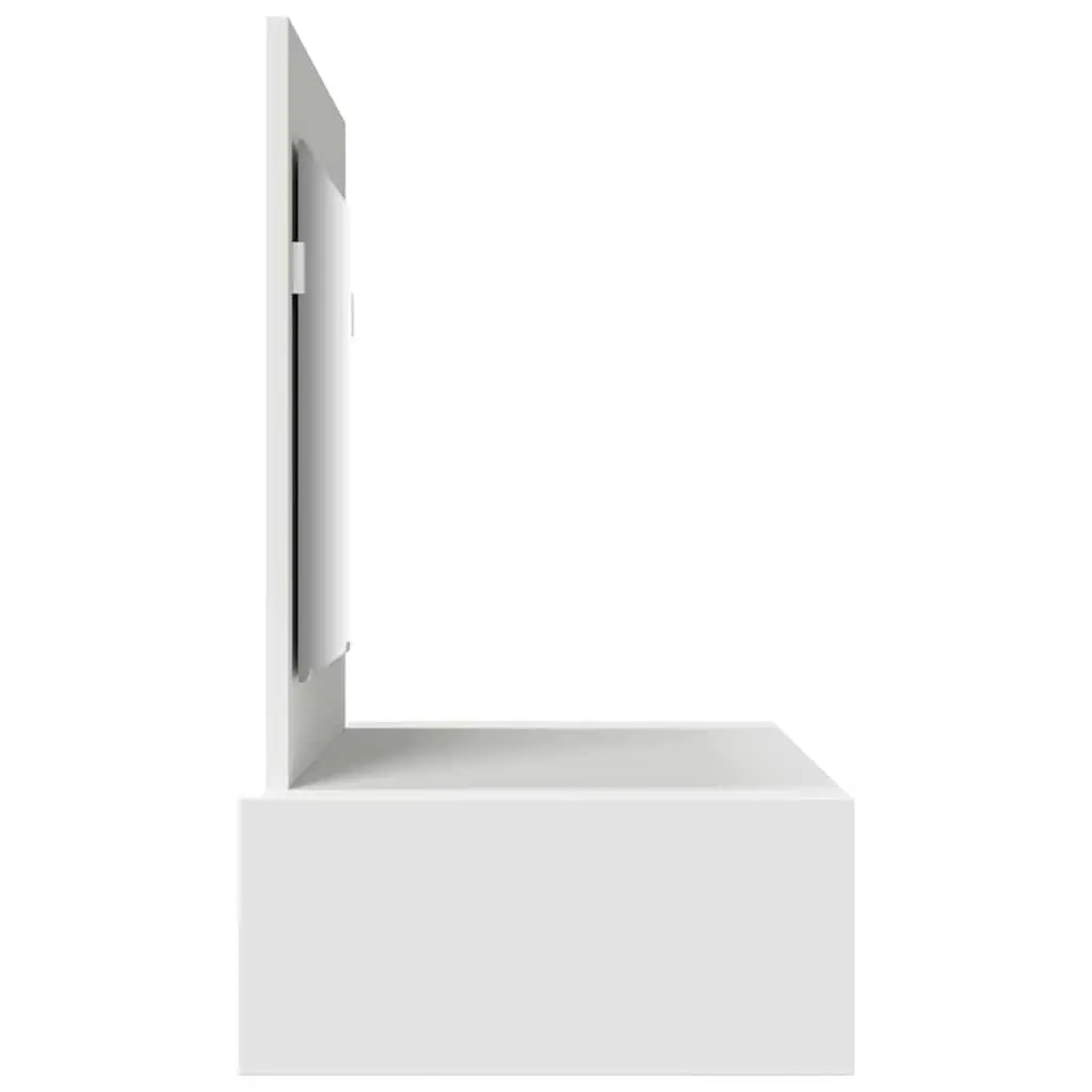 Dressing Table Modern Engineered Wood White 100x40x70cm Bedroom Vanity Unit with Storage and Integrated Mirror