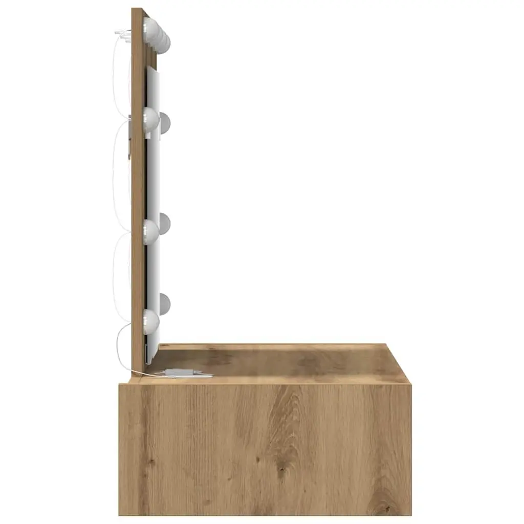 Dressing Table Brown Bedroom Vanity Storage Engineered Wood Modern Minimalist