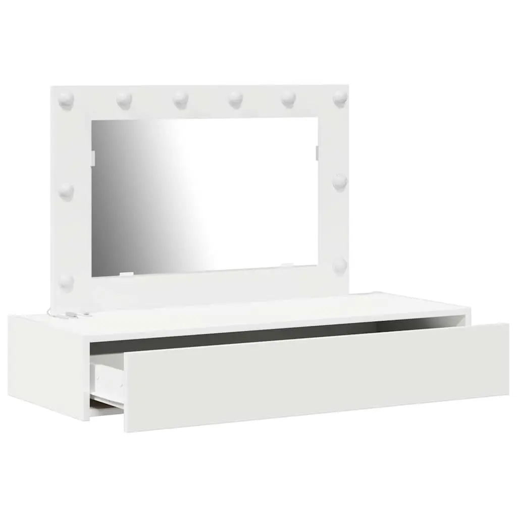 White Dressing Table Bedroom Vanity Unit Engineered Wood Mirror Storage Drawers