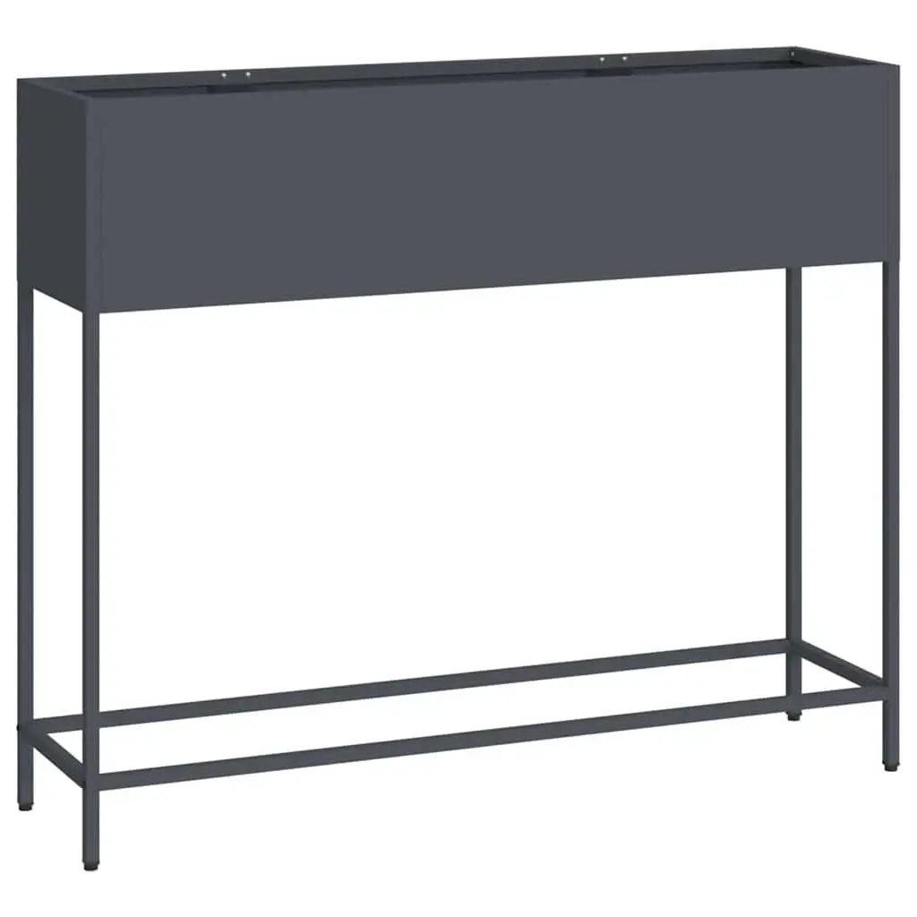 Rectangular Outdoor Garden Planter Metal Anthracite 100x26x82cm