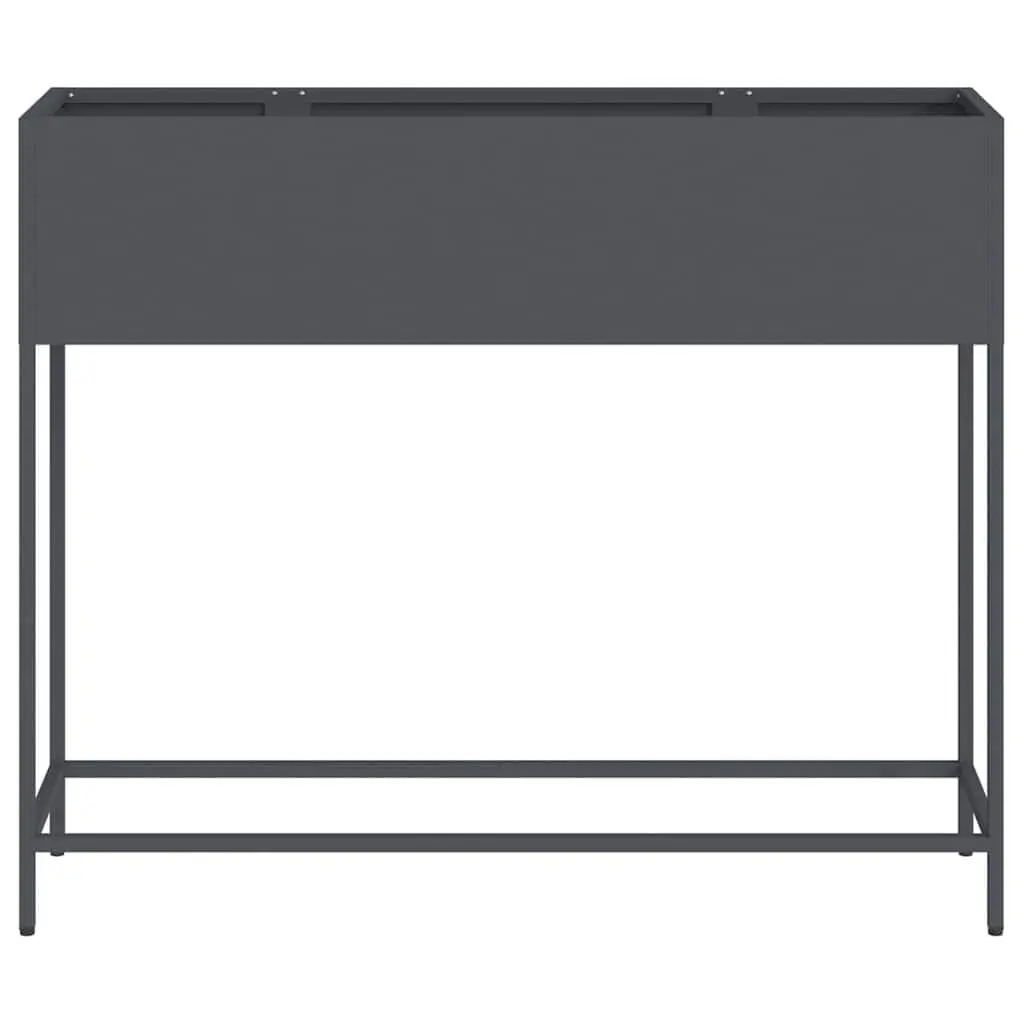 Rectangular Outdoor Garden Planter Metal Anthracite 100x26x82cm