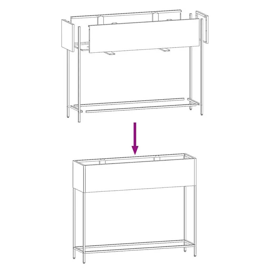 Rectangular Outdoor Garden Planter Metal Anthracite 100x26x82cm