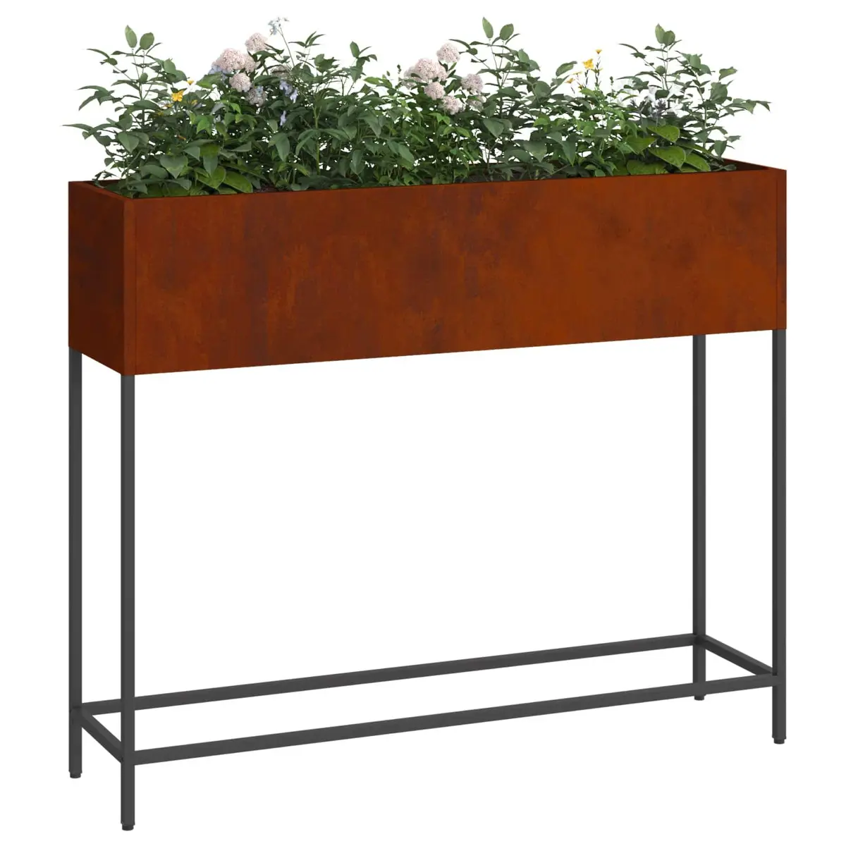 Raised Garden Planter Metal Weathering Steel 100x26x82cm Burnt Orange