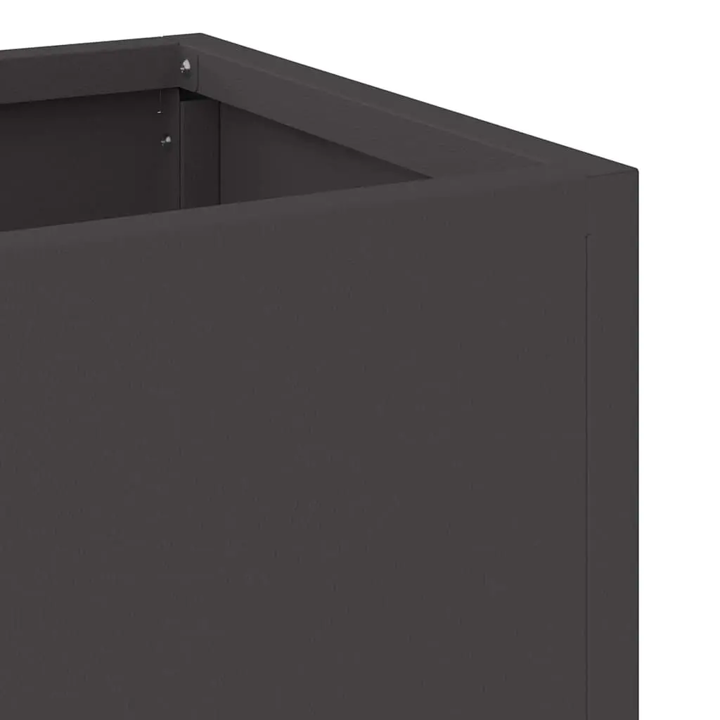 Rectangular Raised Garden Planter Steel Black Outdoor 60x26x45cm