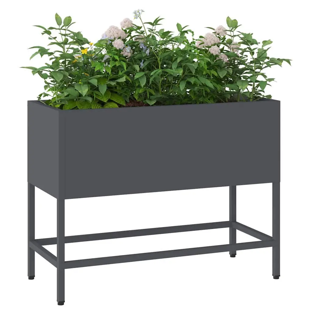 Raised Garden Planter Steel Rectangular 60 x 26 x 45 cm Anthracite