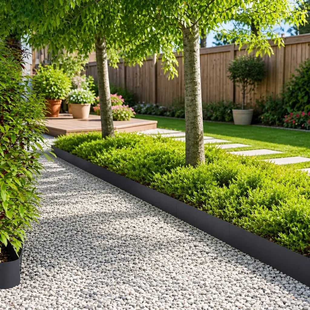 Garden Edging Borders Black Cold Rolled Steel 100cm 30 Pieces for Landscape Pathway