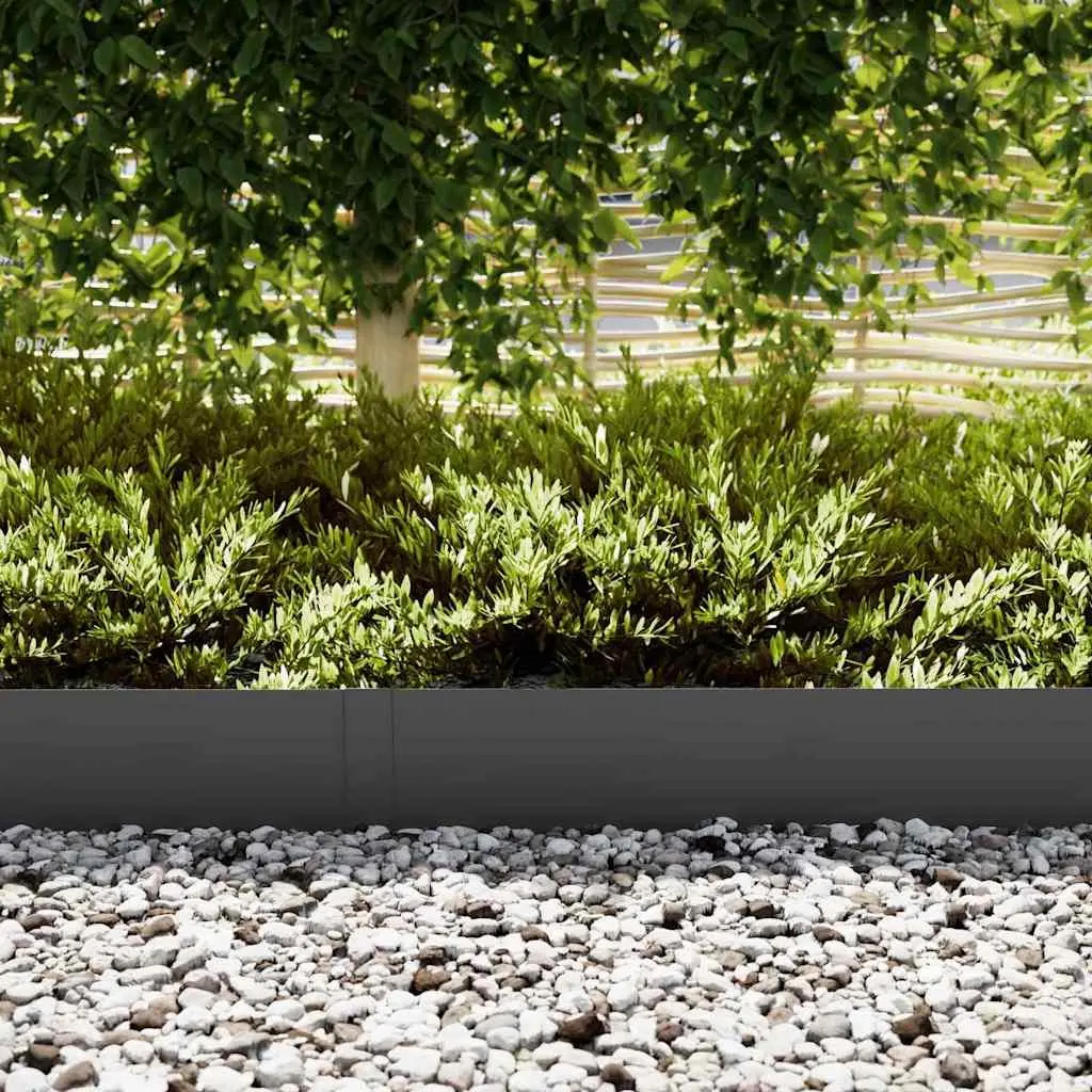 Garden Edging Borders Black Cold Rolled Steel 100cm 30 Pieces for Landscape Pathway