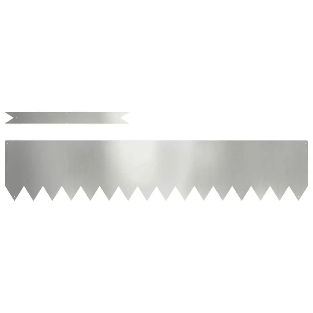 Lawn Edging Border Galvanised Steel Outdoor 100cm Silver 30 Pieces