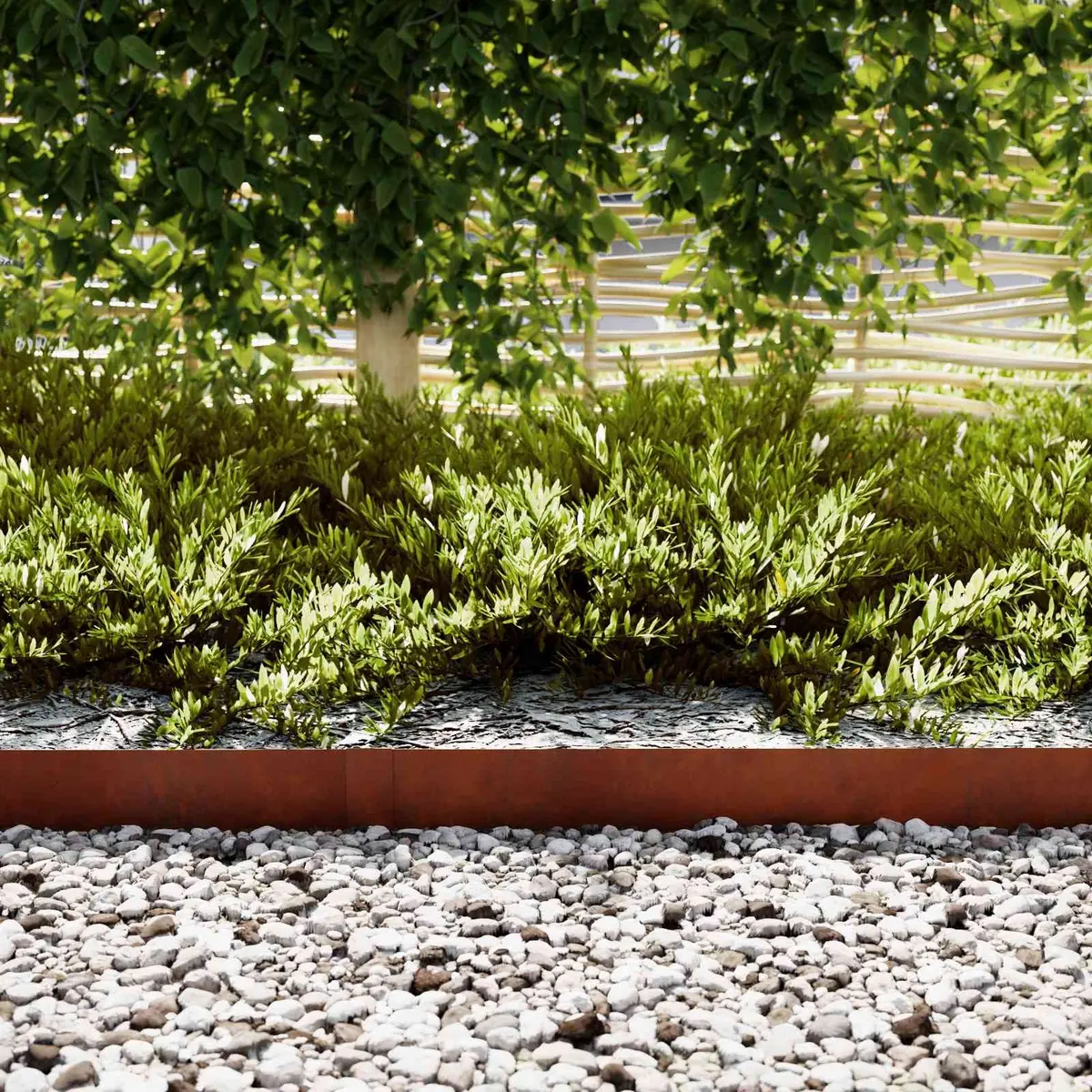 Garden Edging Rusty Brown Weathering Steel 100x20cm Outdoor Landscape 30 Pieces