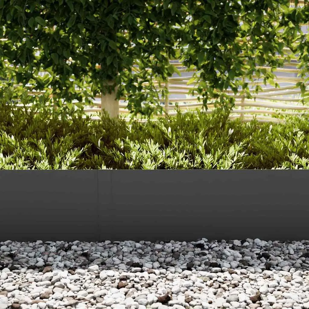 Garden Lawn Edging Black Steel 100cm Border Fencing 20 Pieces