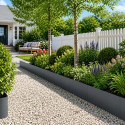 Practical Lawn Edging for Gardens - 20 Anthracite Pieces