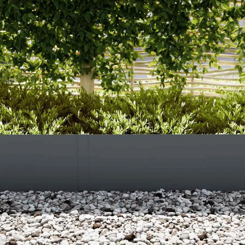 Garden Edging Anthracite Cold Rolled Steel 20 Pieces for Pathways Flower Beds and Patios