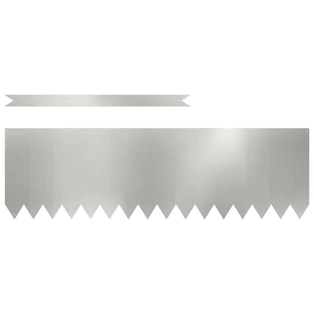 Lawn Edging Galvanised Steel 100 x 30 cm Silver 10 Pieces