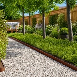Garden Lawn Edging 20 Pieces Weathering Steel Border Landscape Pathway Separator