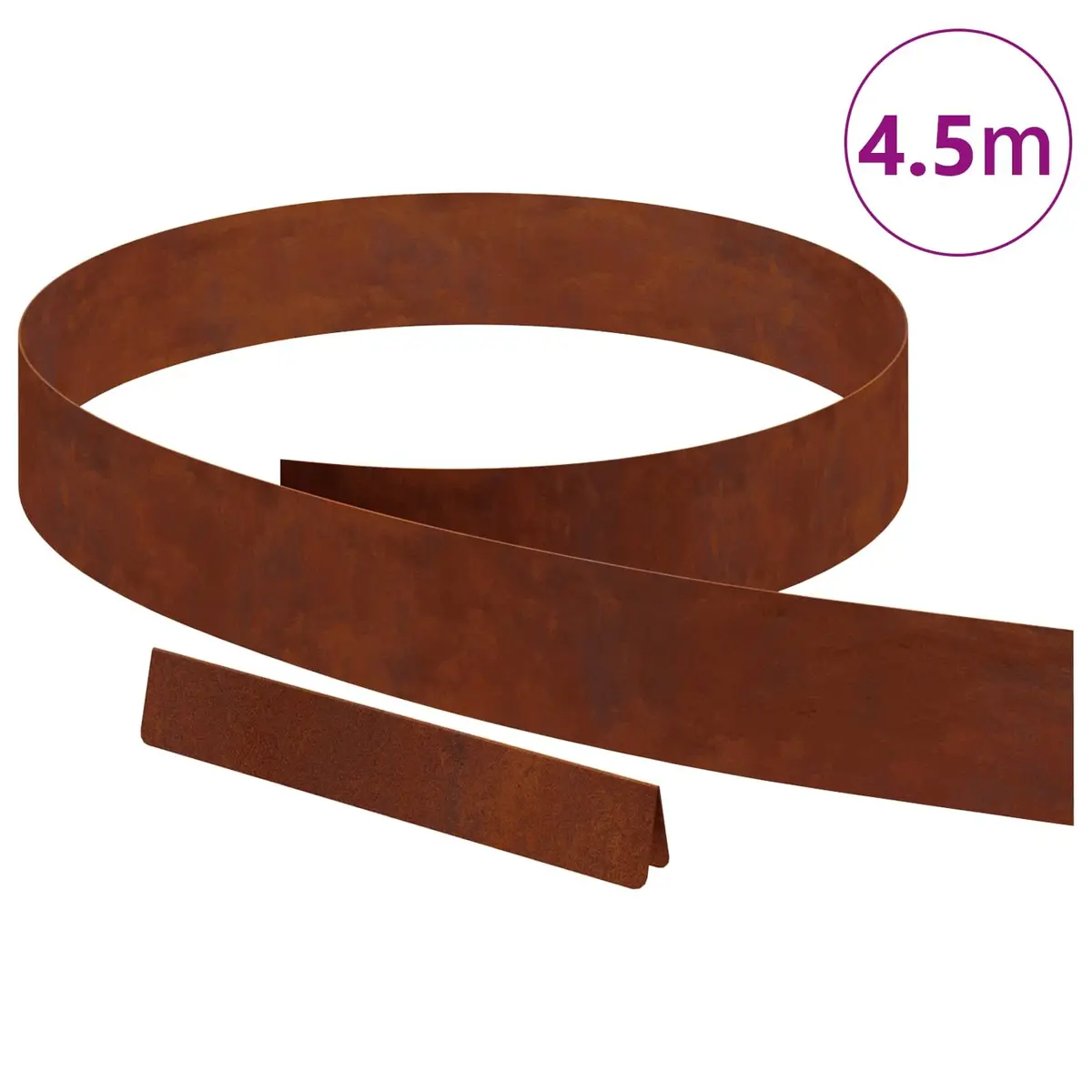 Garden Lawn Edging Weathered Steel 450cm Brown Border Landscaping Fence Edging