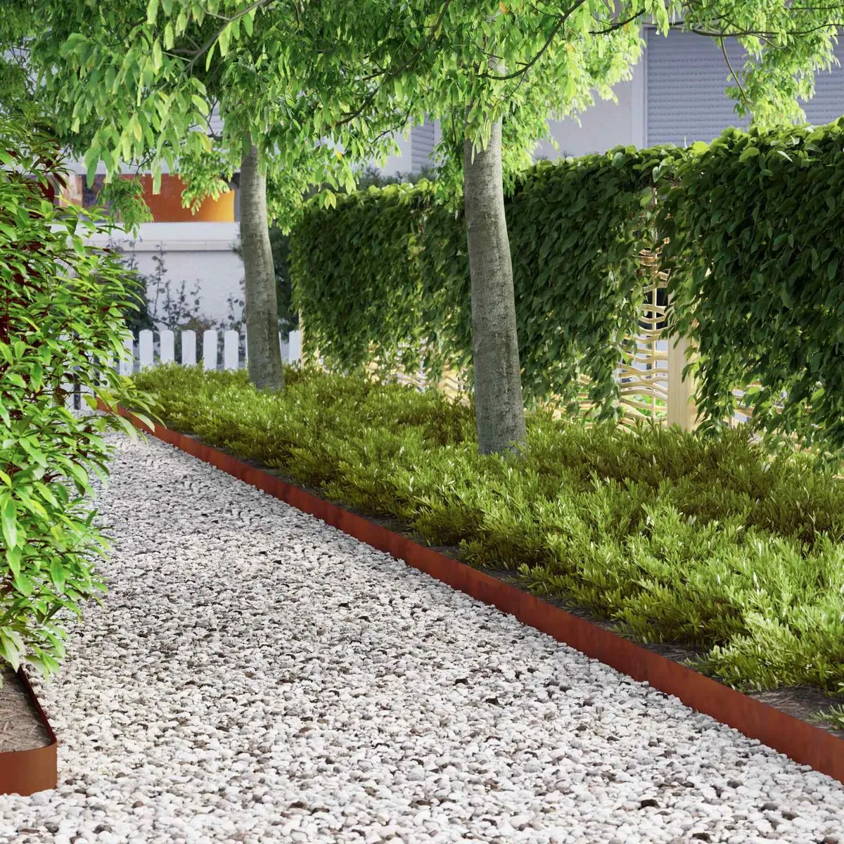 Garden Lawn Edging Weathered Steel 450cm Brown Border Landscaping Fence Edging