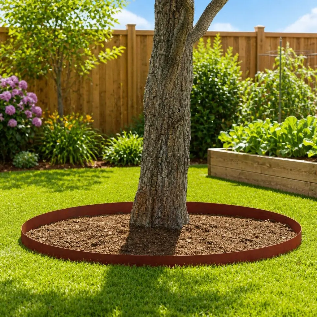 Garden Edging 450cm Weathering Steel Brown Border 4 Pieces Landscaping