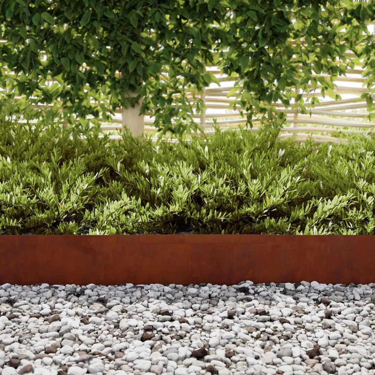 Garden Edging 450cm Weathering Steel Brown Border 4 Pieces Landscaping