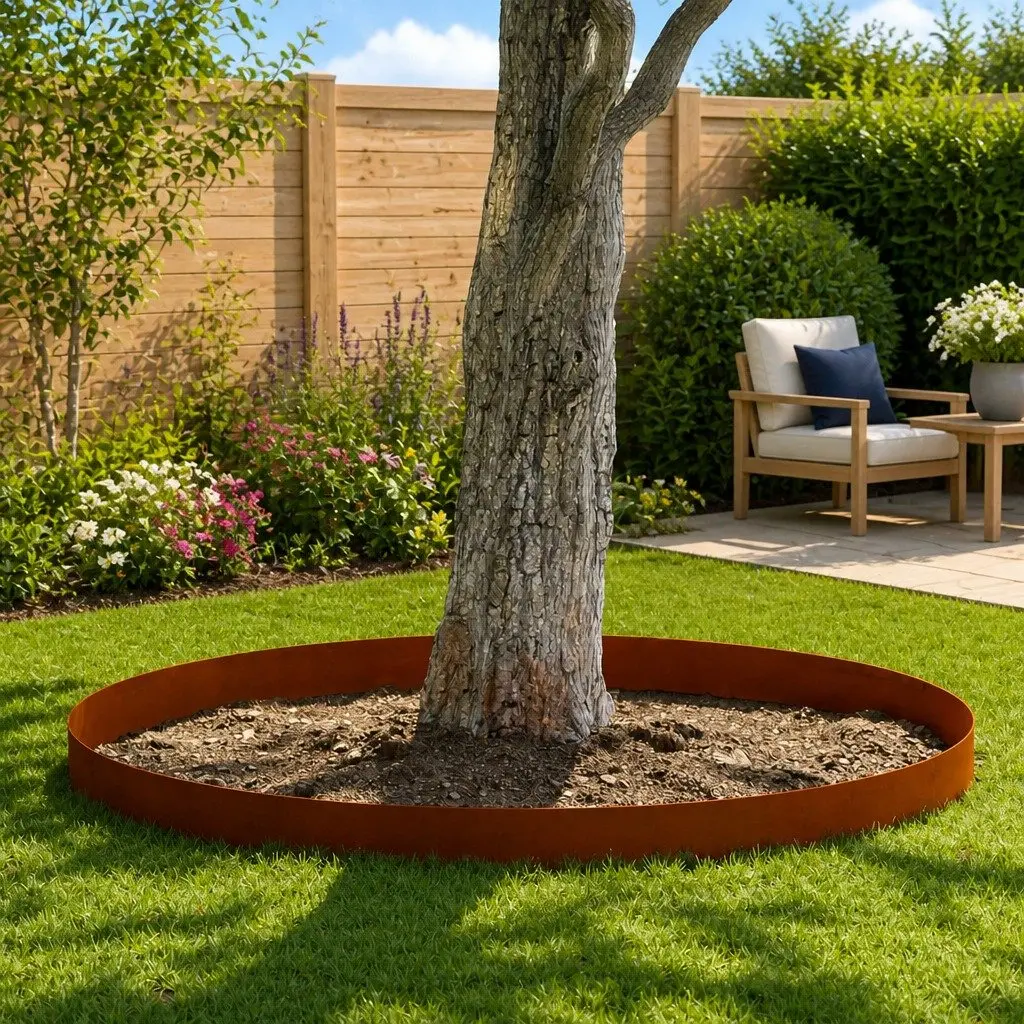 Garden Lawn Edging 450cm Weathering Steel Border Terrace Landscaping Edger