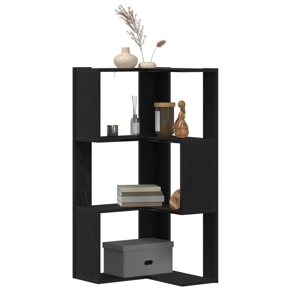 Bookcase Engineered Wood 50 x 50 x 102 cm Black Oak Storage Shelving Unit