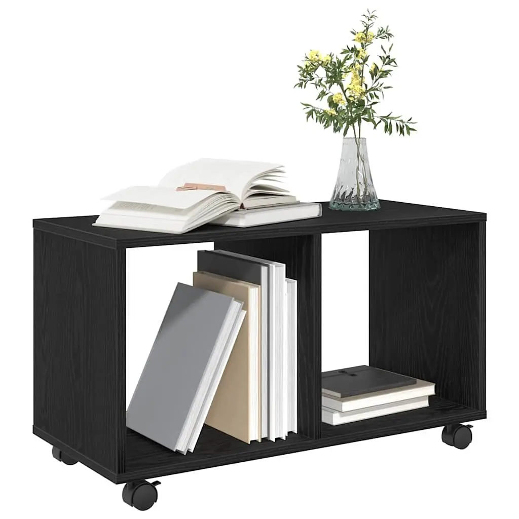 End Table Engineered Wood 72cm Black Oak Modern Accent Living Room Furniture