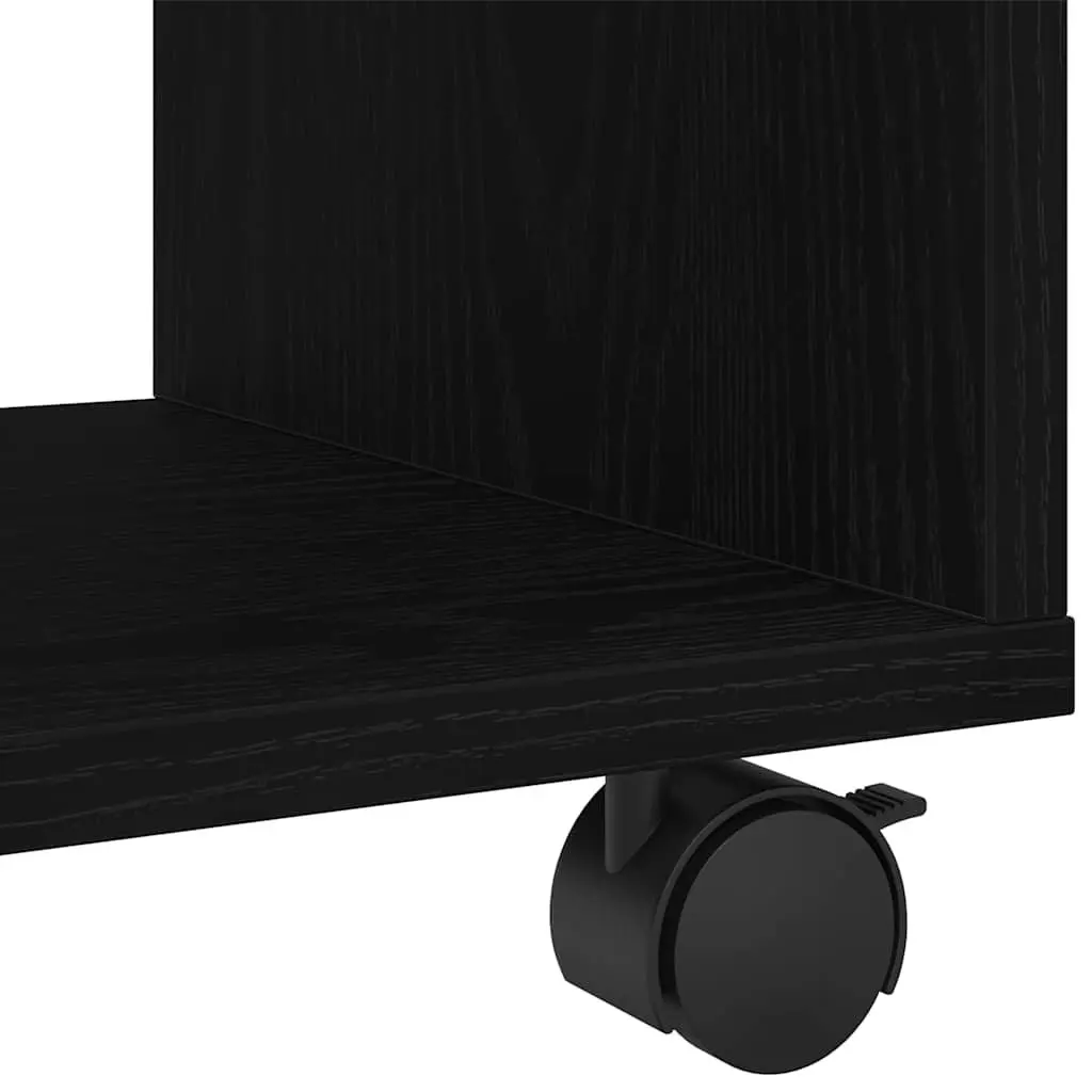 End Table Engineered Wood 72cm Black Oak Modern Accent Living Room Furniture