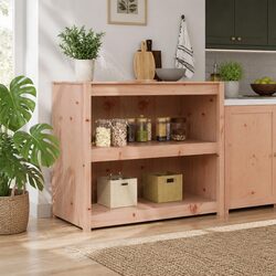 Practical Brown Oak Kitchen Cabinet for Daily Use 106x55x92cm