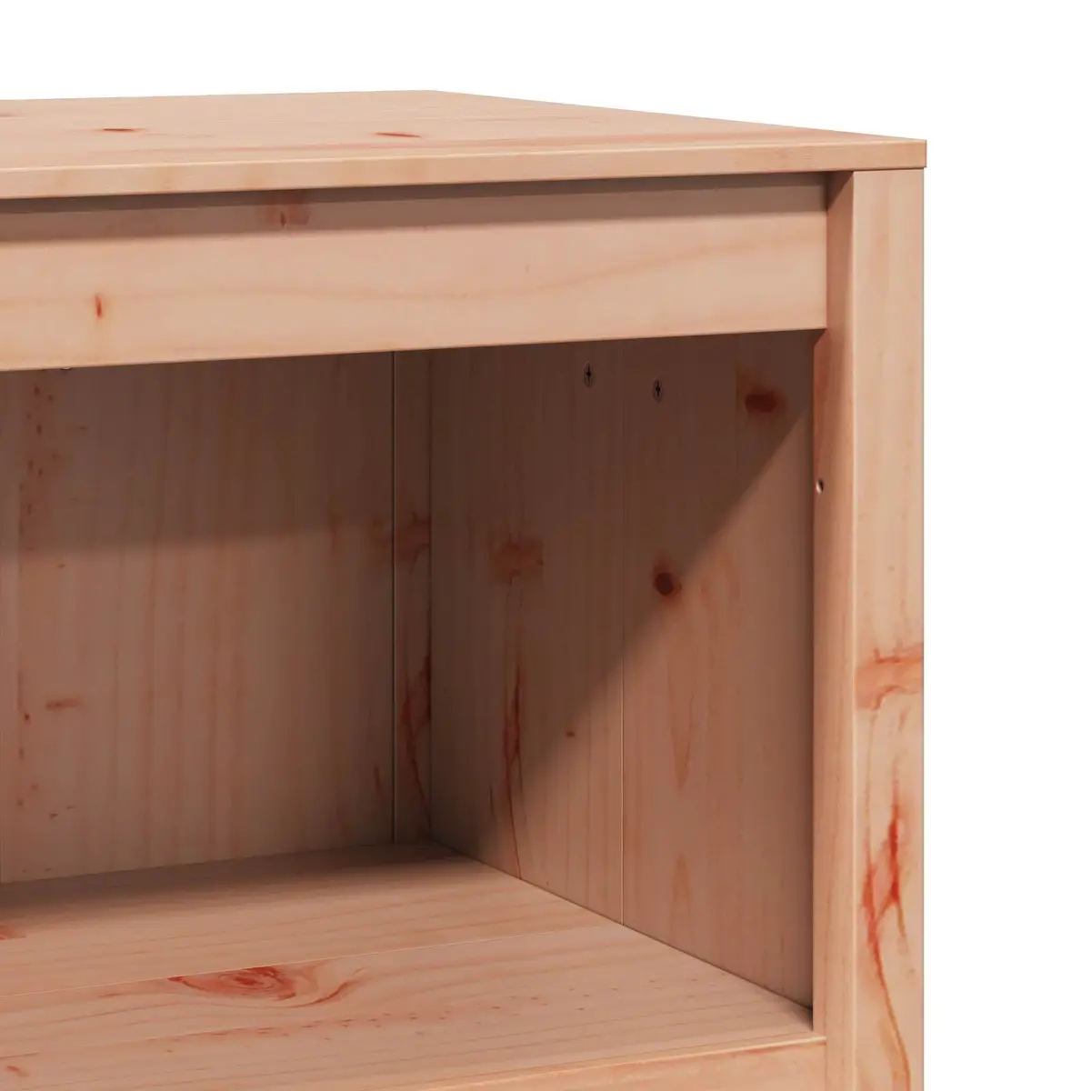 Kitchen Cabinet Solid Pine Wood Brown 106x55x92cm