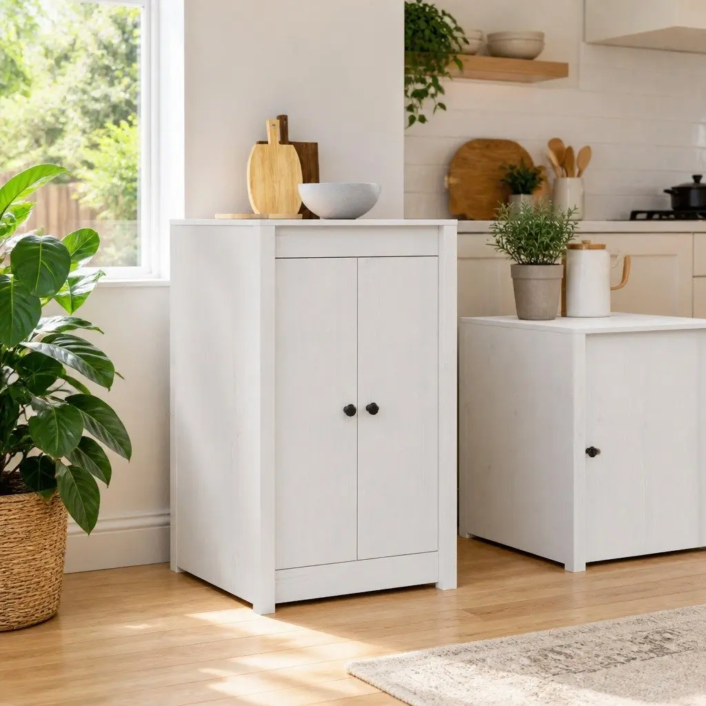 Kitchen Cabinet Door White Solid Pine Modern Design 50 x 82 cm Indoor Storage