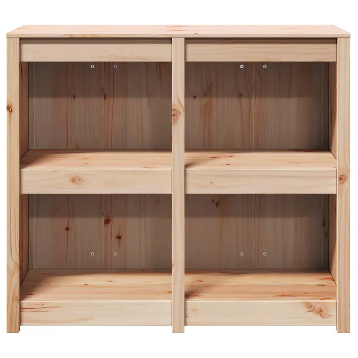 Kitchen Cabinet Solid Pine Wood Modern Brown Oak Storage Unit 106cm x 55cm x 92cm with Multiple Shelves